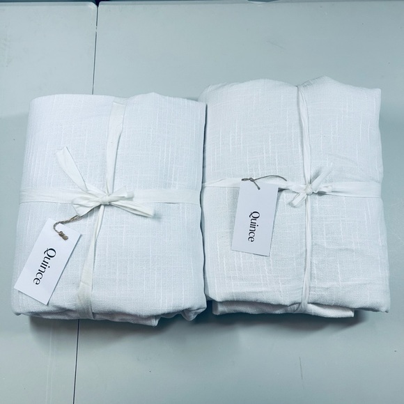 NWT QUINCE Set Of 2 48x84 Cotton Slub Room Darkening Curtains 4382 - Picture 6 of 7